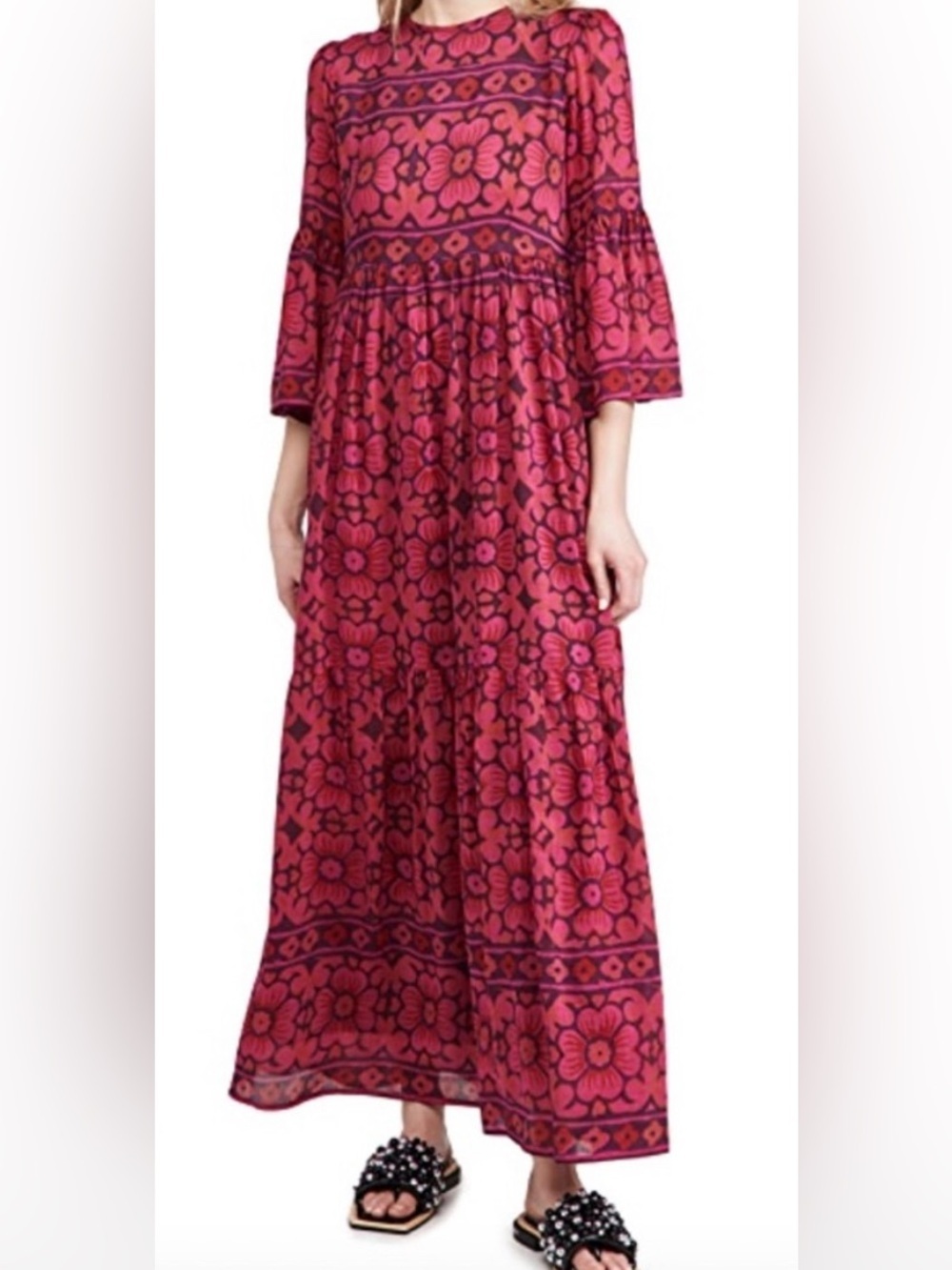 BELL BY ALICIA BELL Nadine floral silk and cotton maxi dress size xs